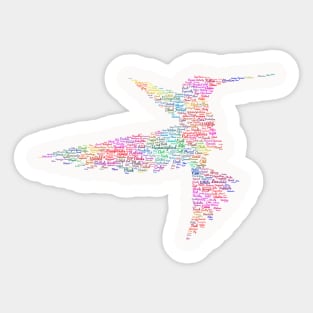 Hummingbird Bird Free Wildlife Text Word Cloud Sticker